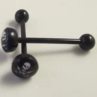 1 Kus 1.6X18X7/5mm Čierna Mäkké Logo Jazyka Krúžok labret Noctilucent Akryl Flexibilný Jazyk Bradavky Krúžok Činku Piercing