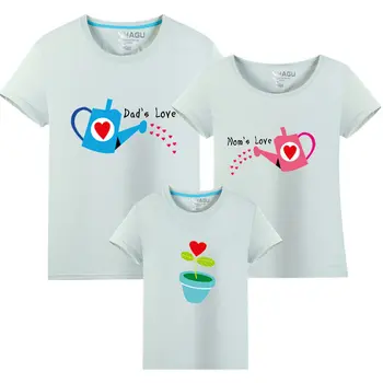 1 kus Rodiny pestovať Lásku Letné Krátke sleeve T-shirt Zodpovedajúce Rodina, Oblečenie, Oblečenie Pre Matky, Dcéry A Syn Otca,