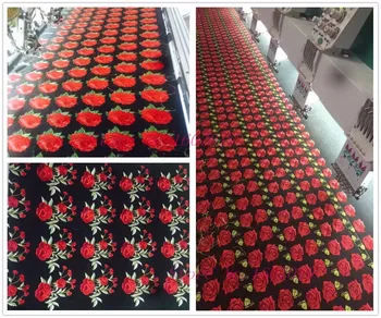 1 Kus Slivka Kvet Kvet Škvrny Žehlička na 3D Vyšívané Patch Red Rose Nášivka Šiť Na DIY Opravy Doplnky, Oblečenie Záplaty