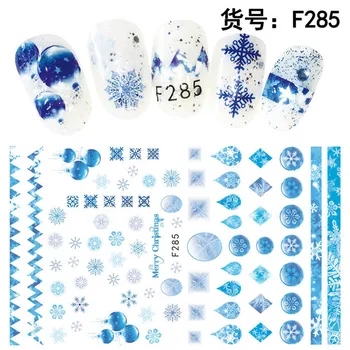 1 List Farebné 3D Multi-tvarované Snowflake Lepidlo na Nechty Umenie Nálepky Dekorácie DIY Salon Tipy F2XX#