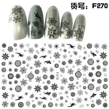 1 List Farebné 3D Multi-tvarované Snowflake Lepidlo na Nechty Umenie Nálepky Dekorácie DIY Salon Tipy F2XX#