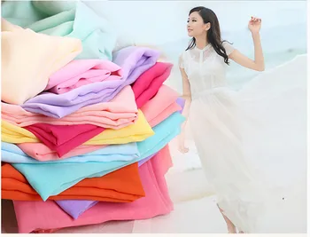 1 meter farbou šifón textílie, Georgette textílie, transparentného materiálu, kostým Hanfu šaty letné podšívka oblečenie CR-759