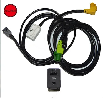 1 Nastavte Prepínač Konektor USB AUX Konektor pre Kábel Adaptér pre VW Volkswagen RCD510 RCD300