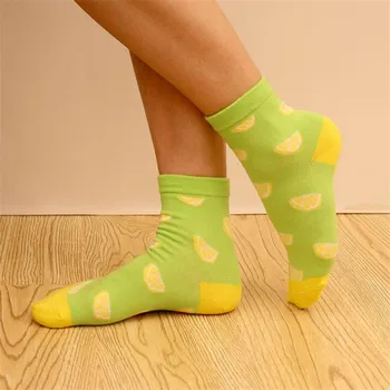 1 pár Nových novinka ovocie vzor melón, banány, ananás, citrón osobnosti žakárové bavlna ženy ponožky bežné roztomilé ponožky