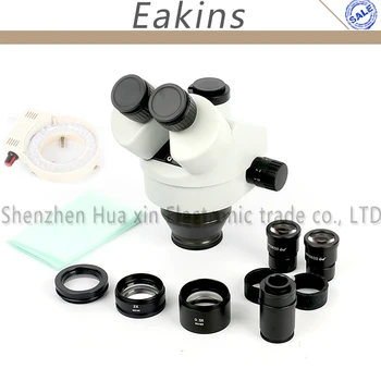 1/Set Professional 3,5 X-90X Trinocular Stereo Zoom Vertikálne Zväčšenie Mikroskopu +0,5 X/2X Pomocné Cieľ Objektív+56 LED Svetlo Krúžok