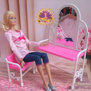 1 stanovuje deti hrať dom nábytku, toaletný stolík set pre bábiku barbie byv nábytok