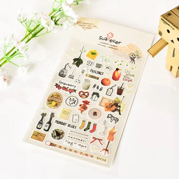 1 x SONIA Spomínať papierové nálepky DIY dekoračné nálepky na album scrapbooking kawaii papiernictvo denník nálepky