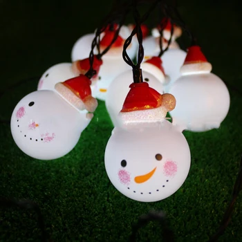 10/20leds Dovolenku svetlá Snehuliak LED svetlo String 5CM US/EU/batériové Vianoce Vianočné rozprávky garland Party Dekorácie DA