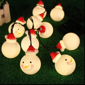 10/20leds Dovolenku svetlá Snehuliak LED svetlo String 5CM US/EU/batériové Vianoce Vianočné rozprávky garland Party Dekorácie DA