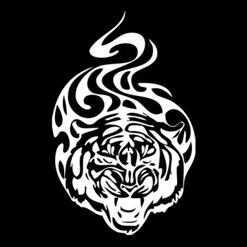 10.3*15.7 CM Tribal Flame Tiger Auto Nálepky voľne Žijúcich Zvierat Vzor Auto Vinylové Nálepky Auto Styling Čierna/Strieborná C9-1513