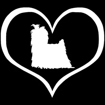 10.9*9.5 CM Yorkshire Teriér, Pes Srdce Krásnej Karikatúry Auto Nálepky Tvorivé Zadné Sklo Sklo Dekoratívne Doplnky C6-0183