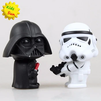 10 cm 2 ks/veľa Roztomilý Štýl, Star War Darth Vader & STORM TROOPER Kawaii Film Akčný Obrázok Model Hračky