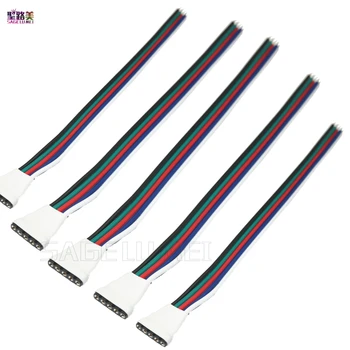 10 ks 5Pin Led Konektory Samica s Kábla/Drôtu Pre RGBW RGB + Teplý/Biela 5050 LED Pásy Pásky