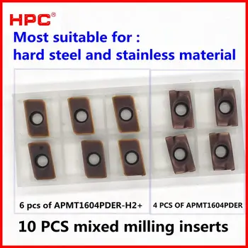 10 ks APMT1604PDER miešanie frézovanie vložky tugsten karbidu vložky CNC rezacieho nástroja pre ocele a nerezu