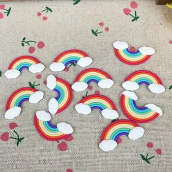 10 Ks Ploché Späť Hliny Cabochon Kawaii Miniatúrne Rainbow DIY Flatback Scrapbooking Príslušenstvo Embellishment Dekor:16*30 mm