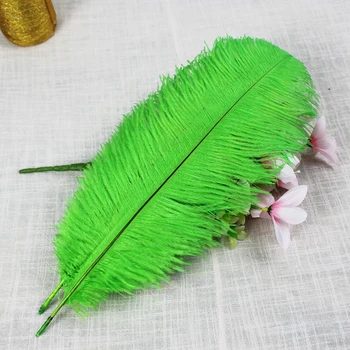 10 KS prírodná zelená pštrosie perie 40-45 cm / 16 to18 palcov oblaku dovolenku dekorácie zelené pierko pštrosie perie