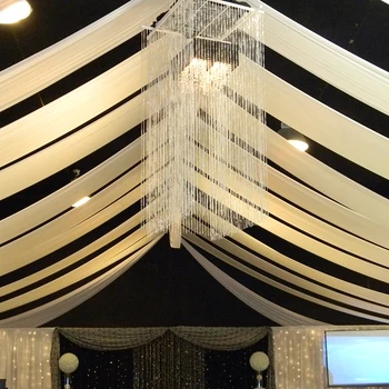 10 ks stropné závesy svadobné udalosti, party dekorácie rúško baldachýn závesy ploché textílie pre strechy 2ftx32ft