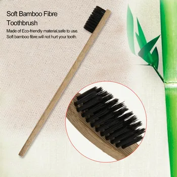 10 ks/veľa k životnému prostrediu, Drevo Kefka Bambusu Teethbrush Mäkké Bambusové Vlákno Drevenou Rukoväťou, Nízkymi emisiami Pre Dospelých