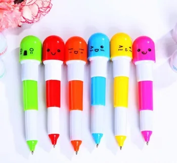 10 ks/veľa NNRTS Cartoon Farebné Flexibilné Guľôčkové Pero pilulku pero kórejský Papiernictvo Kreatívny Darček Školské potreby Kapsule Pero