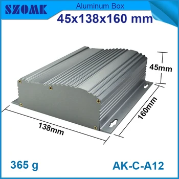 10 ks/veľa prášková vrstva Zvlnený tvar hliníkové distribučný box 45(H)x138(W)x160(L) mm zosilňovač šasi eletronicos