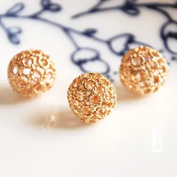 10 ks/veľa zlatá farba duté gule, zlaté voľné korálky DIY materiálov náramok, náhrdelník náušnice šperky robiť plavidlá, ručné