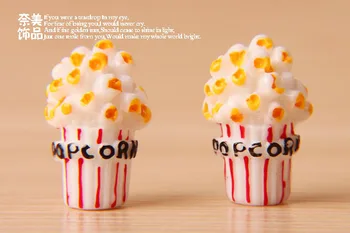 10 Kusov Miniatúrne Falošné Popcorn Kawai DIY Flatback Živice Cabochons Ploché Späť Živice Cabochon Pre Telefón Prípad Vlasy Luky 15*25 MM