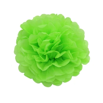 10 kusov za veľa svetla zelená farba hodvábny Papier Pom Poms DIY Papierové kvety Party Visí Dekor Prospech