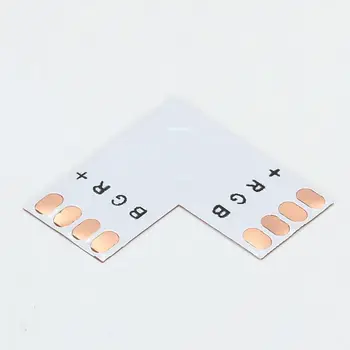 10 mm 4 Pin 5050 LED Pásy Konektor Adaptéra Tvaru L Pre SMD 5050 5630 RGB LED Pás Svetla Žiadne Spájkovanie
