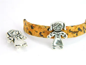 10 mm Kožené Ploché Dodávky Grile Jazdca ploché kožený náramok zistenia Starožitné Strieborné Šperky Komponentov