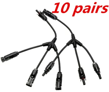 10 párov/veľa MC4 3Y Paralelné Vetvy Konektor Adaptéra F/F/F/M a M/M/M/F Solárny Panel Kábel Y Pobočky Konektor 3 v 1