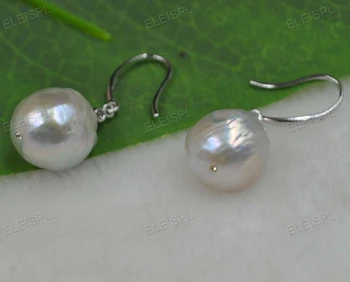 10 X Páry 11-13mm Brázda Kasumi biela reálne pearl náušnice visieť doprava Zadarmo