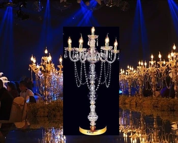 100 cm Vysoký 5-zbrane Crystal candelabras Svadobné Vrchol svietnik uličkou cesta vedie Prípade, rekvizity