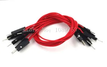100 ks 1p-1p male-male dupont jumper kábel 26# 2.54 mm červený kábel 20 cm