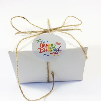 100 Ks/veľa Nových Rainbow Happy Birthday Kolo Kraft Tesnenie Nálepka/DIY Multifunkčné samolepiace Package Darčekové Balenie Labels