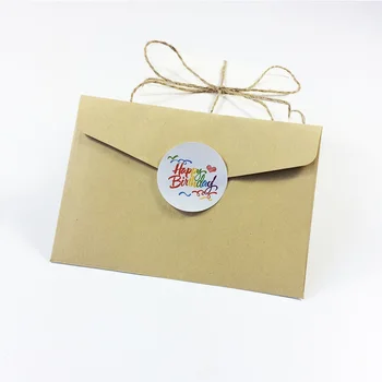 100 Ks/veľa Nových Rainbow Happy Birthday Kolo Kraft Tesnenie Nálepka/DIY Multifunkčné samolepiace Package Darčekové Balenie Labels
