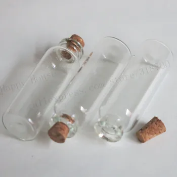 100 X 5ml mini jasné, sklenené fľaše ampulky s korku,5cc prázdne korkovou zátkou sklo vzorky ampulka,ktorí chcú fľašu