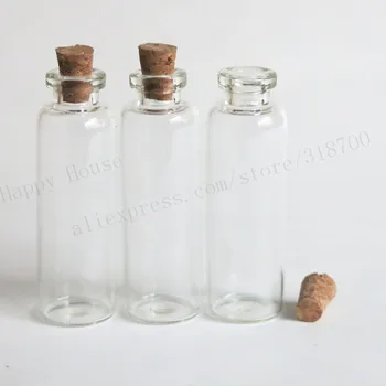 100 X 5ml mini jasné, sklenené fľaše ampulky s korku,5cc prázdne korkovou zátkou sklo vzorky ampulka,ktorí chcú fľašu