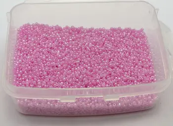 10000 Ceylon Hot Pink Sklo Osiva Korálky 1,5 mm (12/0) + Úložný Box