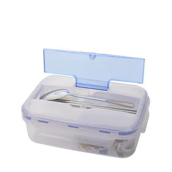 1000ml Lunch Box 3 Článková Prenosné Potravín Kontajnerov Mikrovlnná Bento Box s Polievkové Misy LunchBox Eco-Friendly
