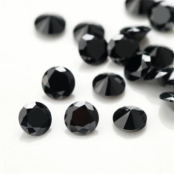 1000pcs AAAAA je+ 0,8~4 mm CZ Kameň Okrúhly Rez Čierna Farba Cubic Zirconia Syntetické Drahokamy Pre Šperky