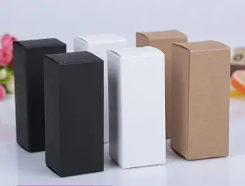 100ks-10 ml/20ml/30 ml/50 ml/100 ml White Black Kraft Papier Box pre Kvapkadla Fľaša Esenciálny Olej Spreje vzorky ventil rúry balík