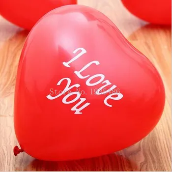 100ks 12 palcový 2.2 gramov MILUJEM ťa tlačiť v tvare srdca balón balón svadobné party balón / single Zmiešané zásielky