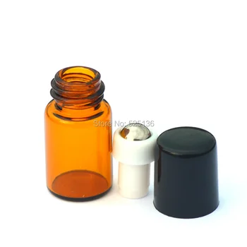 100ks 2ml prejdite na kolieskových fľaše pre esenciálne oleje roll-on naplniteľné parfum fľašu dezodorant kontajnerov s čiernym viečkom