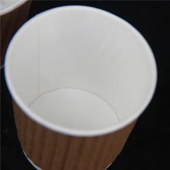 100ks 4 oz 100ml Kraft Tripple Zvlnenie stenu jednorazové papierové kávové šálky, poháre, teplé nápoje, vlnitý papier poháre