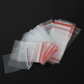 100ks 60*90 mm jasné, Transparentné PE plastový zips balení taška Ziplock Balenie Vrece 6*9 cm