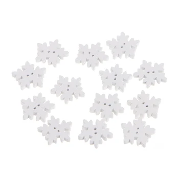 100ks/Bal 2 Otvory Snowflake Drevené Ručné Šitie Scrapbooking DIY Plavidlá W215
