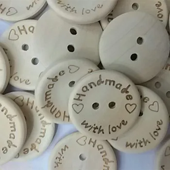100ks Drevené Buttons2 Otvory Šitie Príslušenstvo Pre Vyšívanie, Ručné List Lásky Scrapbooking pre Oblečenie, Ozdobné Gombíky