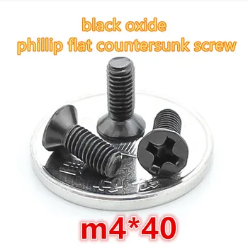100ks m4*40 uhlíkovej ocele s čierny oxid zinočnatý phillip kríž zapustená hlava mini micro elektronické zaskrutkujte skrutku stroj