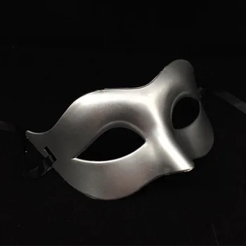 100ks Mužov Loptu Maska Maškarný Benátske Masky Maškaráda Masky Plastové Polovicu Tváre Masku Čierne Biele Zlato Strieborná Modrá Červená