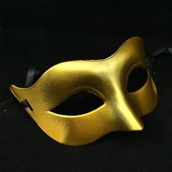 100ks Mužov Loptu Maska Maškarný Benátske Masky Maškaráda Masky Plastové Polovicu Tváre Masku Čierne Biele Zlato Strieborná Modrá Červená